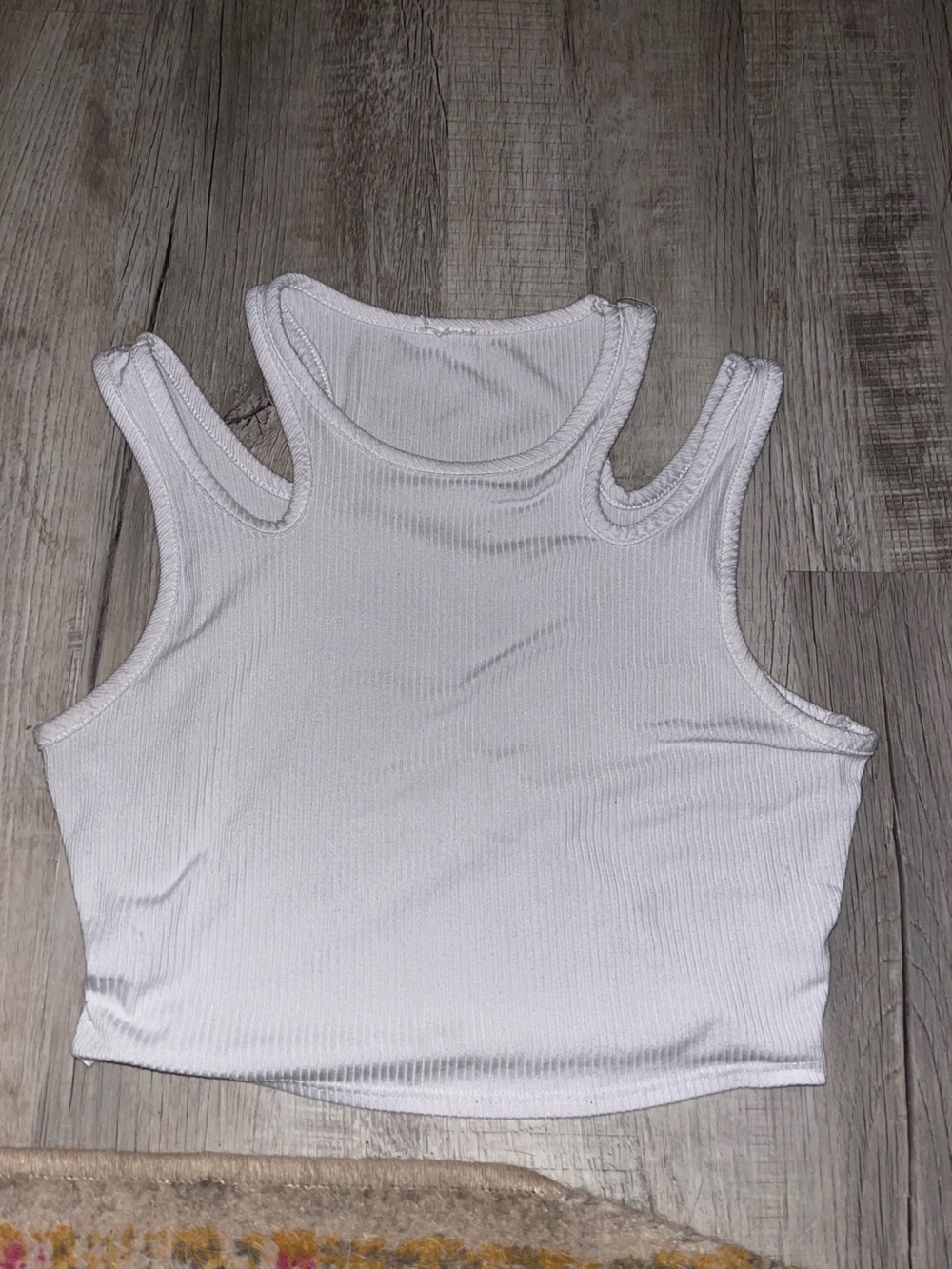 Cut-Out Shoulder Cropped Tank